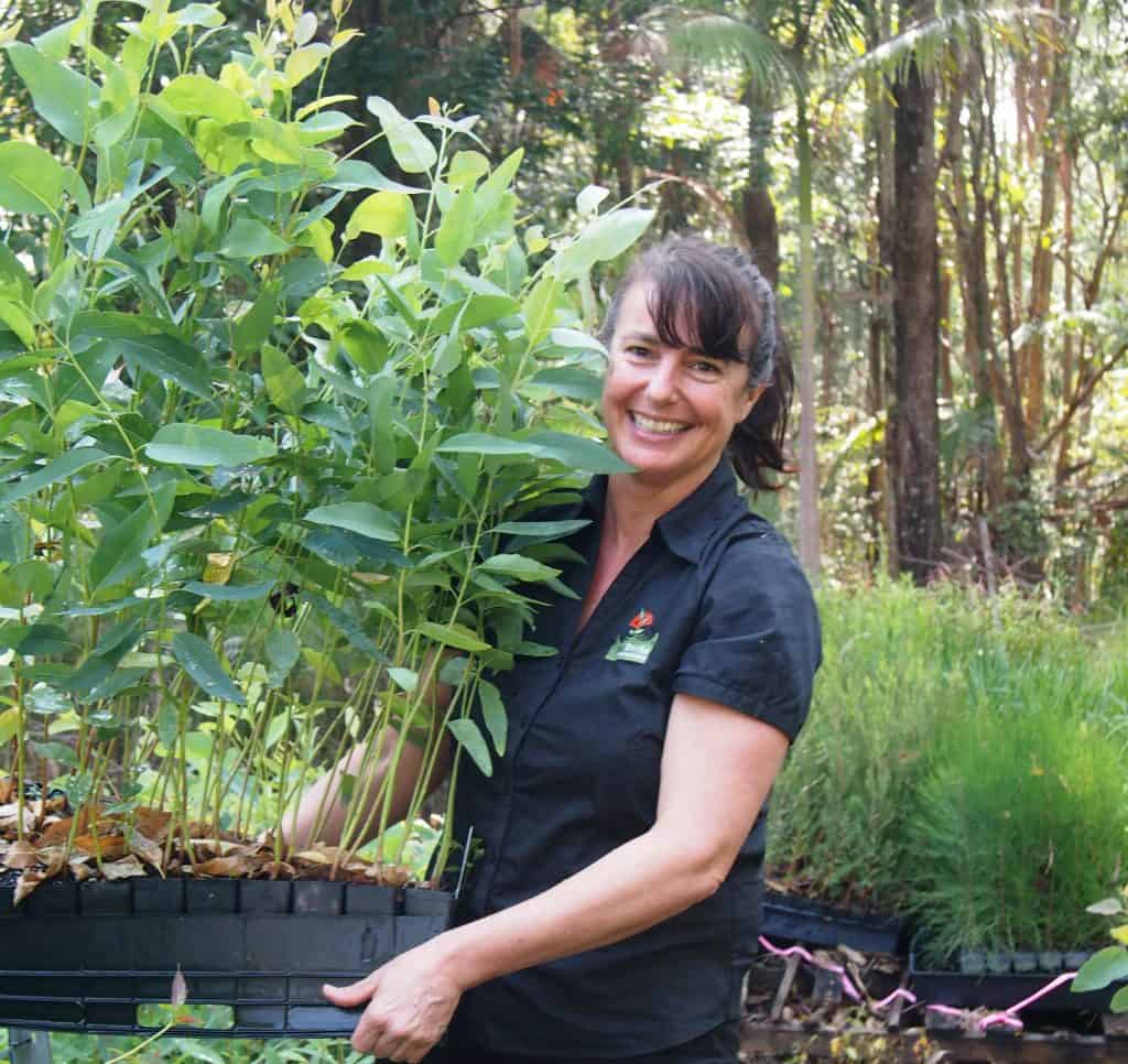 Georgina Jones with seedlings