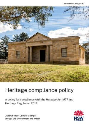 Heritage compliance policy