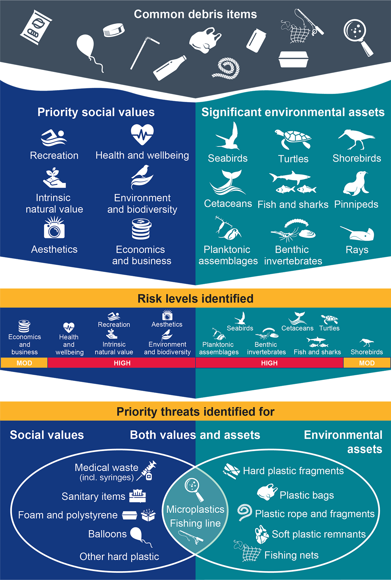 Key findings of the Marine Debris Threat and Risk Assessment